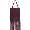 Felicity Fringe Suede Tote, Burgundy - Bags - 1 - thumbnail