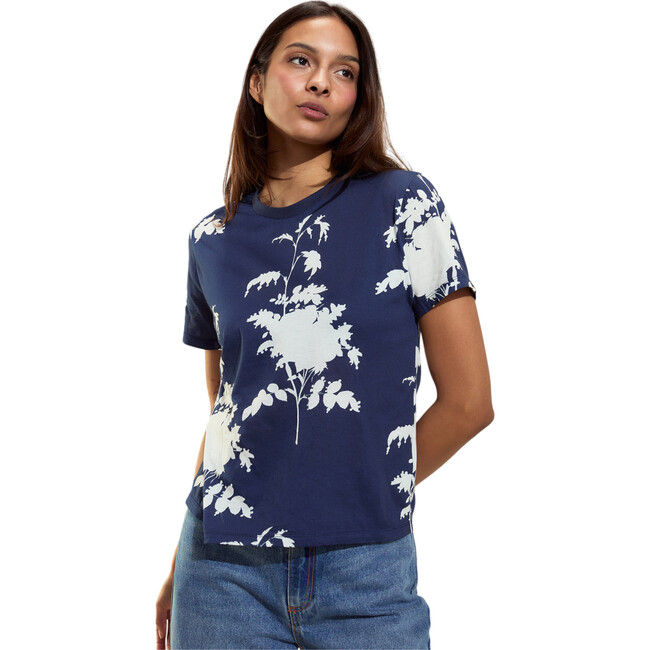 Everyday Cotton Tee, Navy/White