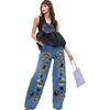 Embroidered Wide-leg Jean, Blue Multi - Jeans - 1 - thumbnail