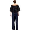 Embroidered Wide-leg Jean, Navy Black - Jeans - 3