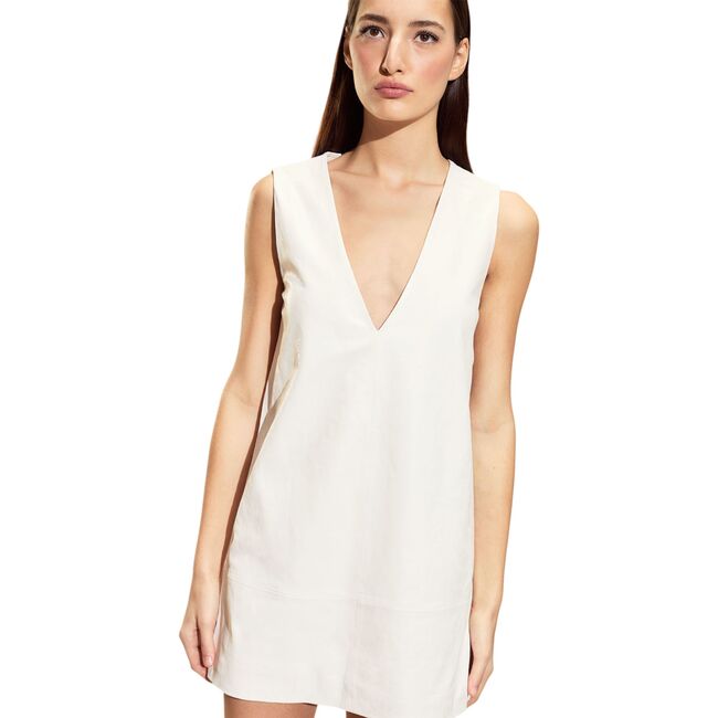 Downtown Leather Dress, Off White