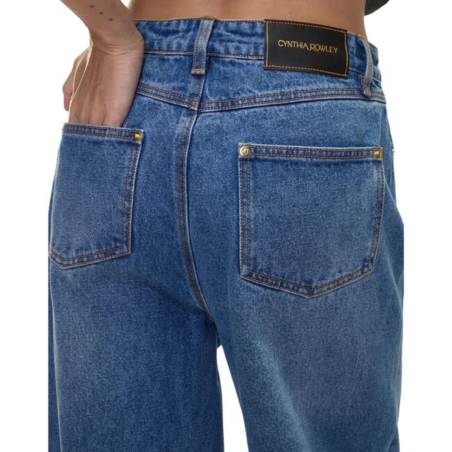 Embroidered Wide-leg Jean, Blue Multi - Jeans - 2