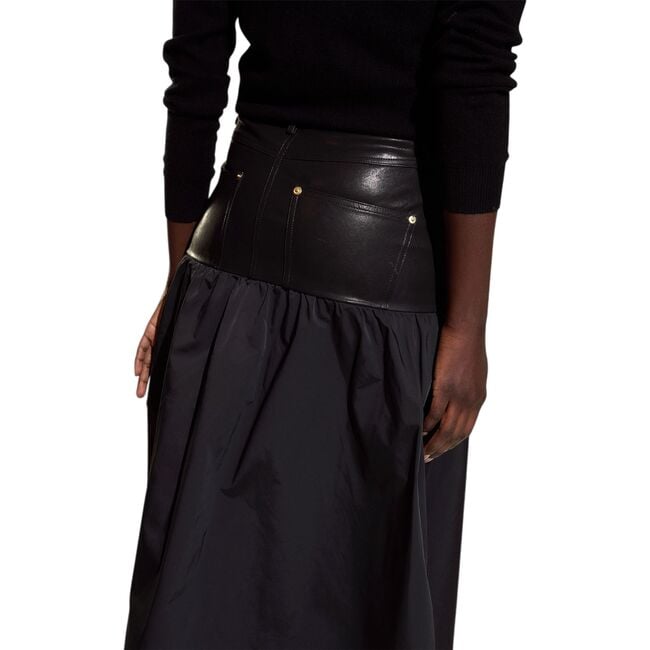 Downtown Leather Nylon Skirt, Black - Skirts - 2