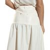 Downtown Leather Nylon Skirt, Off White - Skirts - 2
