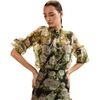 Cornelia Silk Blouse, Black Floral - Shirts - 1 - thumbnail