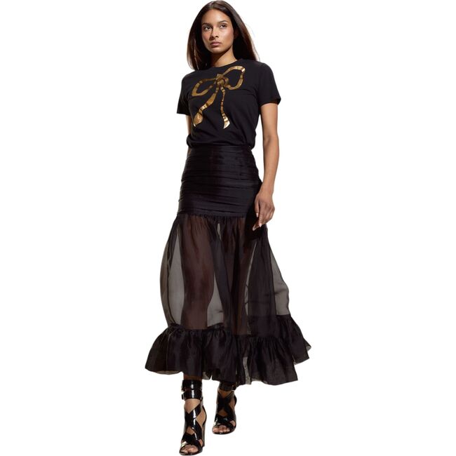 Serafina Silk Skirt, Black