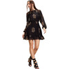 Silk Lurex Dolman Sleeve Mini Dress, Black - Dresses - 2