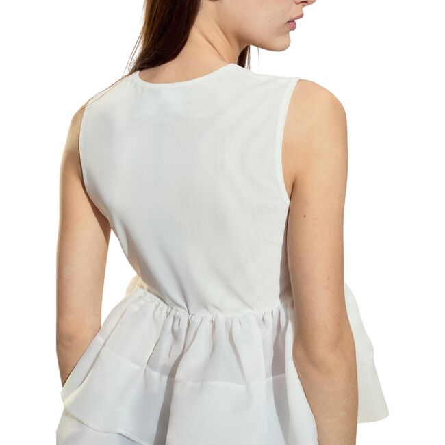 Daphne Organza Top, White Multi - Shirts - 2