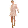 Silk Lurex Dolman Sleeve Mini Dress, Pink - Dresses - 2