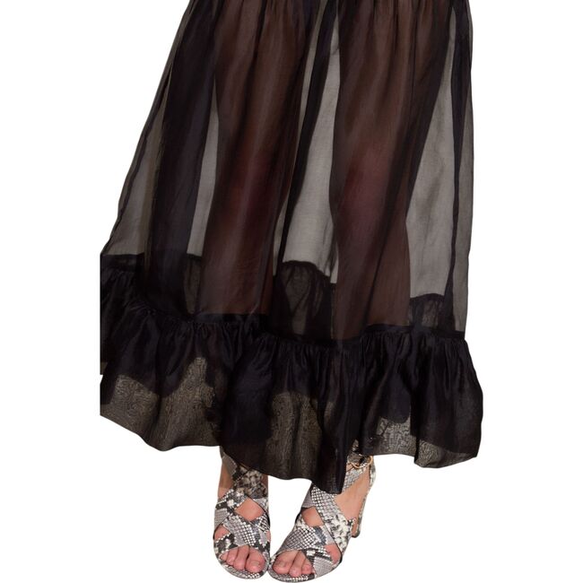Serafina Silk Skirt, Black - Skirts - 2