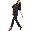 Scallop Bonded Cropped Pants, Black - Pants - 2
