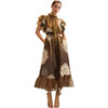 Ramie Kaftan, Golden Floral - Dresses - 2