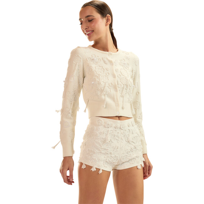 Paloma Shrunken Cardigan, White