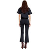 Scallop Bonded Cropped Pants, Black - Pants - 3