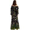 Ophelia Silk Dress, Black Floral - Dresses - 1 - thumbnail