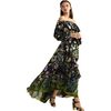 Ophelia Silk Dress, Black Floral - Dresses - 2