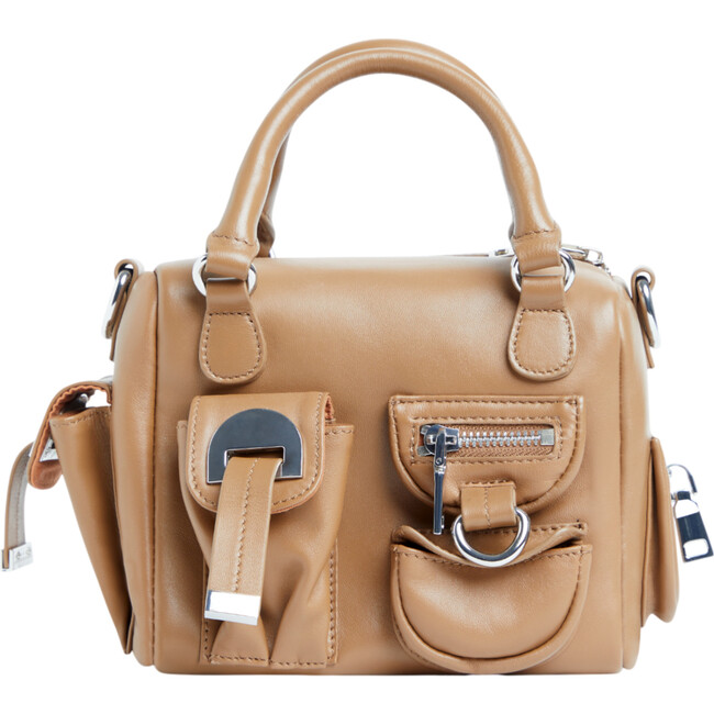 Mini Leather Cargo Bag, Brown