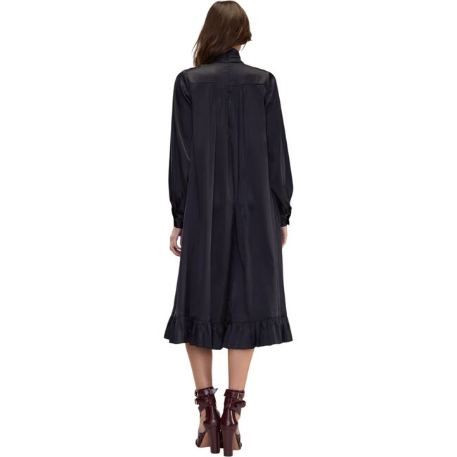 Monroe Silk Charmeuse Dress, Black