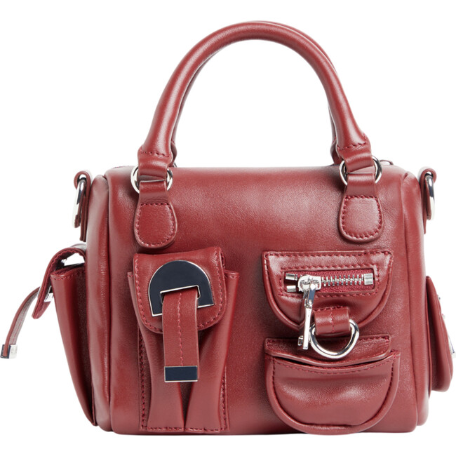 Mini Leather Cargo Bag, Oxblood - Bags - 2