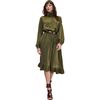 Monroe Silk Charmeuse Dress, Dark Olive - Dresses - 2