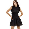 Noir Ramie Mini Dress, Black - Dresses - 4
