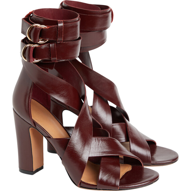 Cece Wrap Heel, Burgundy