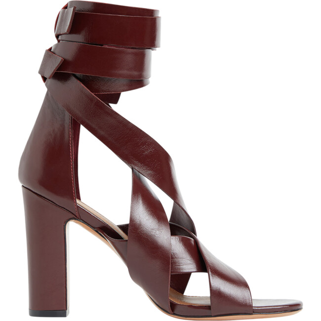 Cece Wrap Heel, Burgundy - Sandals - 2