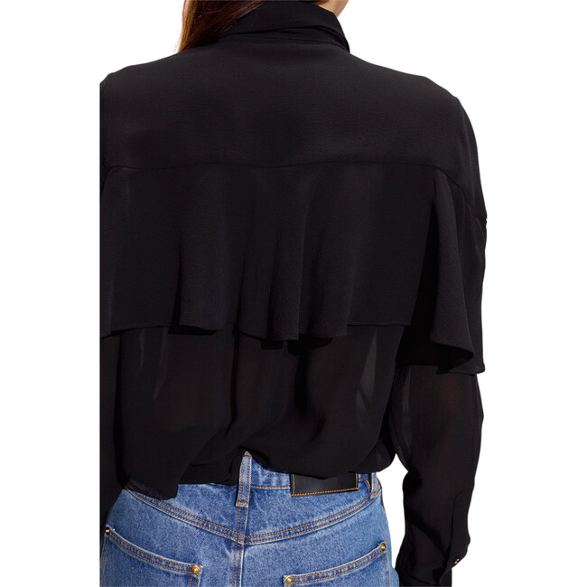 Camille Ruffle Blouse, Black - Shirts - 2