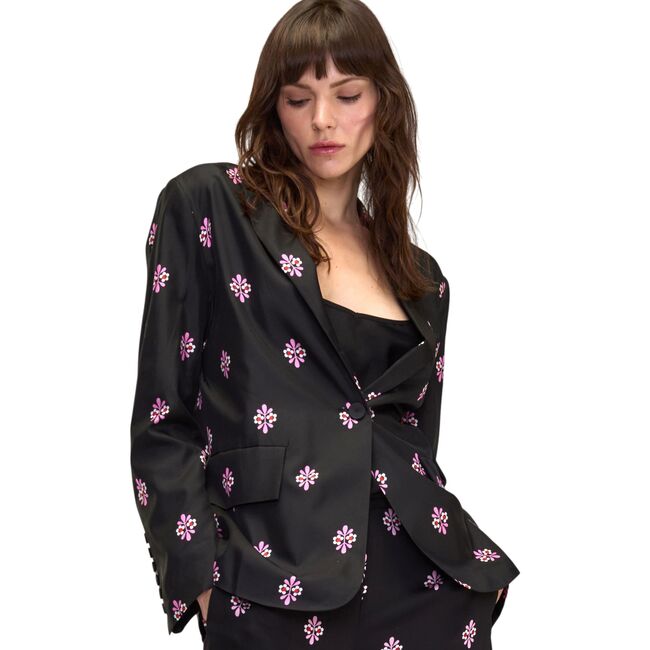 Blake Silk Twill Blazer, Black Multi