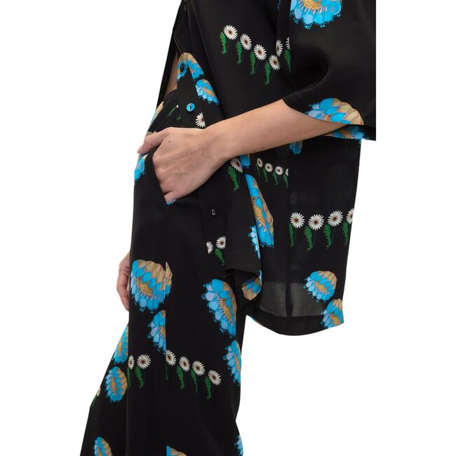 Blake Flared Pants, Black Floral