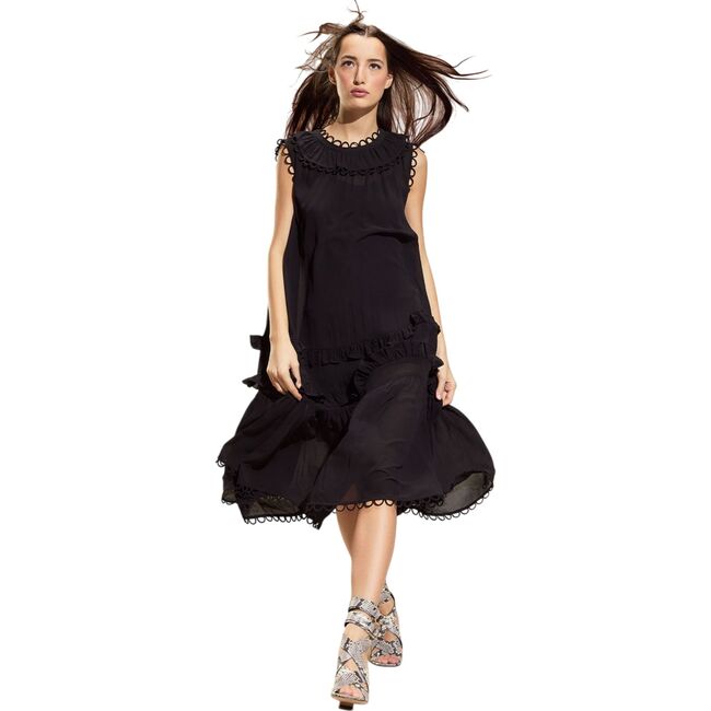 Annabelle Sleeveless Midi Dress, Black
