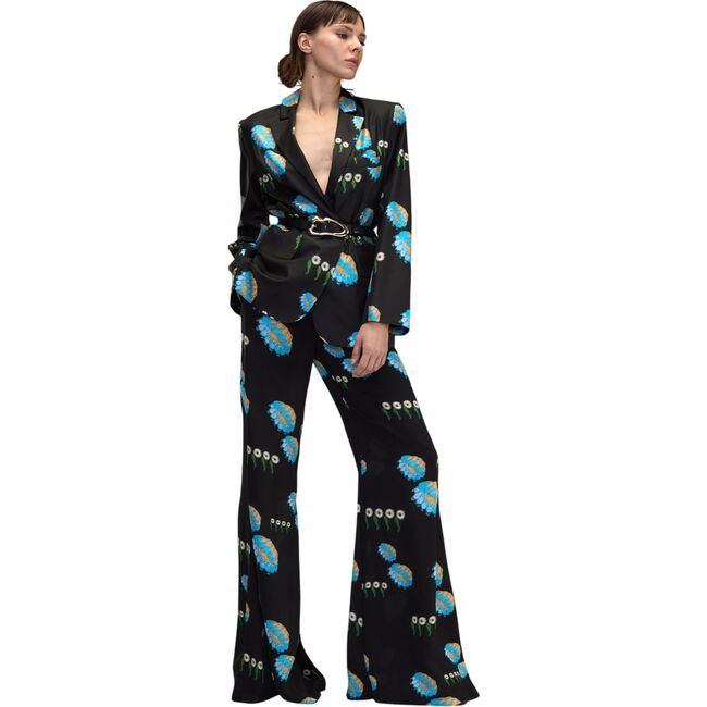 Blake Flared Pants, Black Floral - Pants - 2
