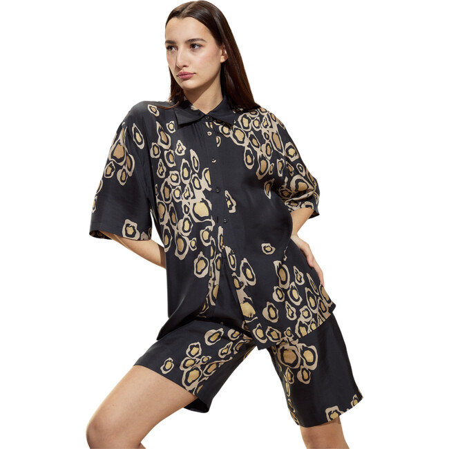 Amalfi Camp Shirt, Black Gold