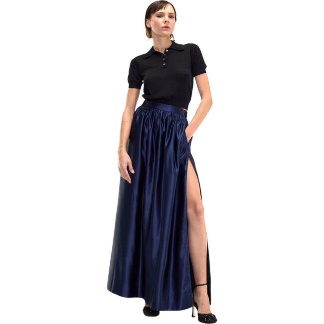 Belle Maxi Skirt, Navy - Skirts - 3