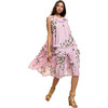 Amalfi Sleeveless Midi Dress, Pink Gold - Dresses - 3