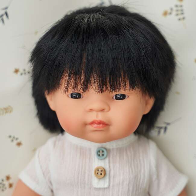 Asian Boy Baby Doll with Black Hair - 15" - Dolls - 2
