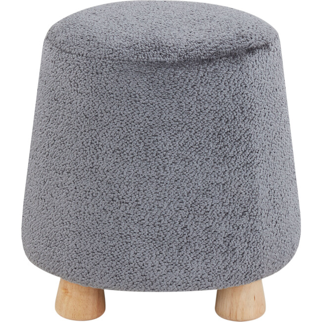 Denison Round Chenille Ottoman, Grey