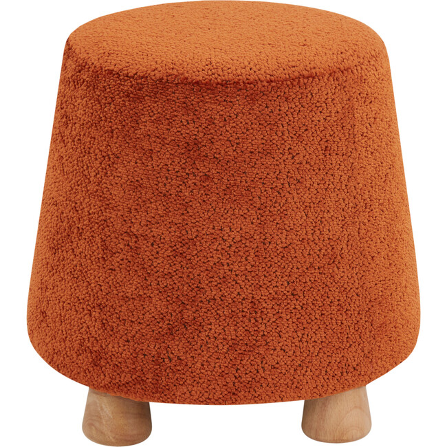 Denison Round Chenille Ottoman, Orange