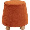 Denison Round Chenille Ottoman, Orange - Ottomans - 1 - thumbnail