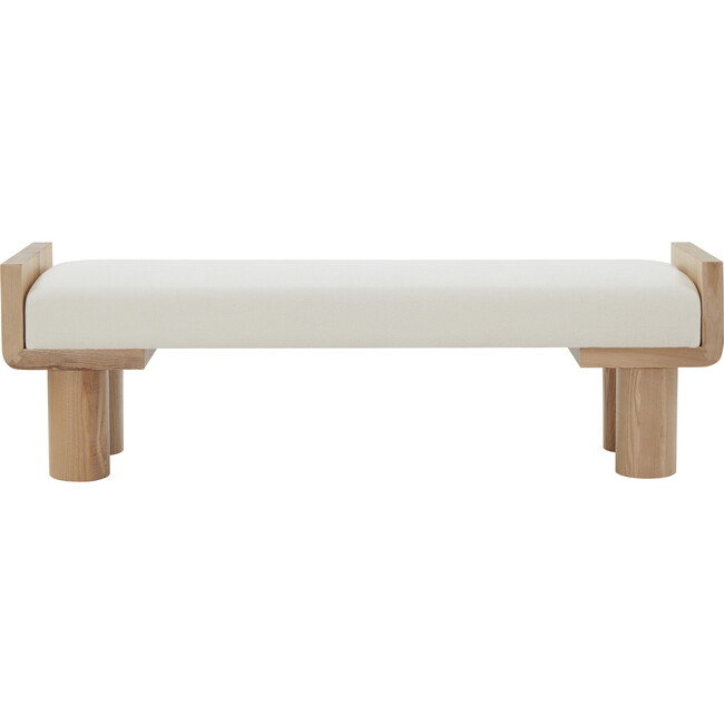 Iryna Boucle And Wood Bench, Natural