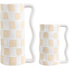 Anika Checkered Hndl Vase Set2, Multi - Vases - 1 - thumbnail