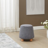 Denison Round Chenille Ottoman, Grey - Ottomans - 2