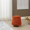 Denison Round Chenille Ottoman, Orange - Ottomans - 2