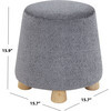 Denison Round Chenille Ottoman, Grey - Ottomans - 3