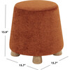 Denison Round Chenille Ottoman, Orange - Ottomans - 3