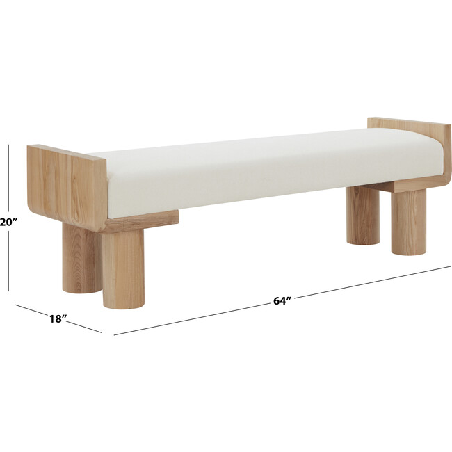 Iryna Boucle And Wood Bench, Natural - Accent Seating - 3