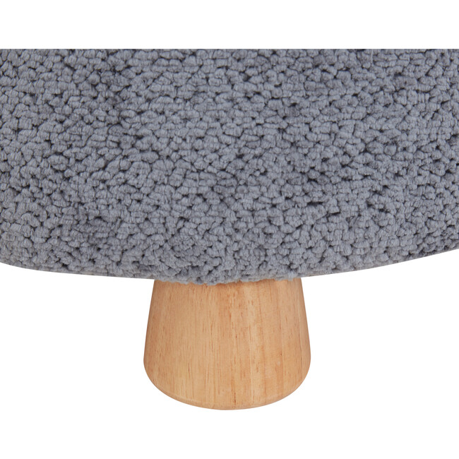 Denison Round Chenille Ottoman, Grey - Ottomans - 4