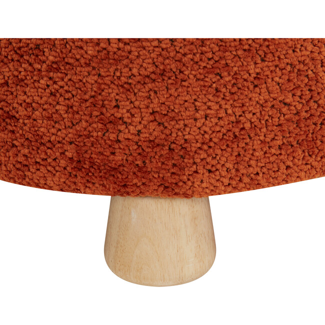 Denison Round Chenille Ottoman, Orange - Ottomans - 4