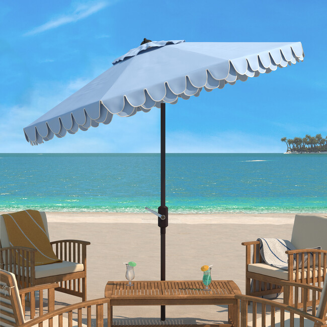 Elegant Valance 9Ft Umbrella, Blue - Umbrellas - 2