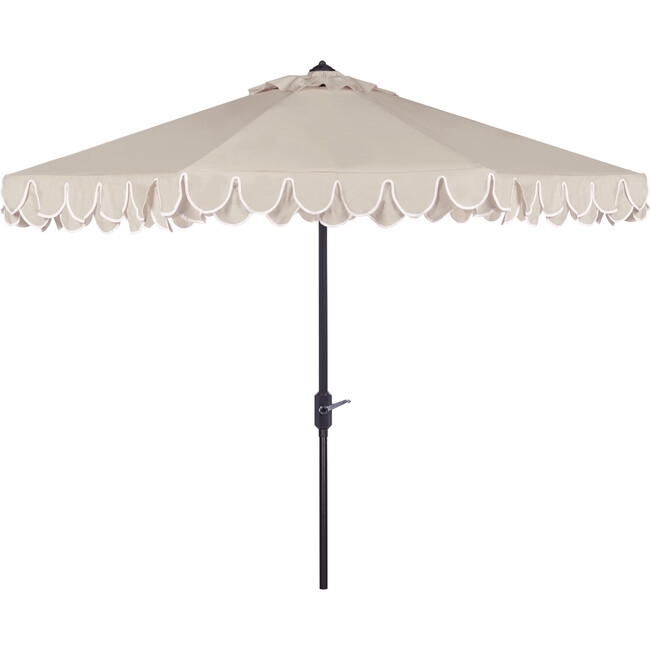 Elegant Valance 9Ft Umbrella, Beige
